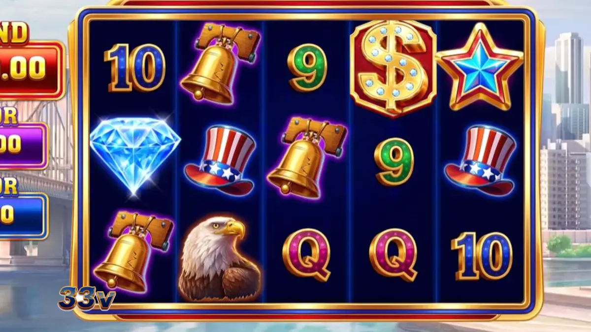 Tampilan visual slot Legacy of Liberty dengan elemen patriotik Amerika